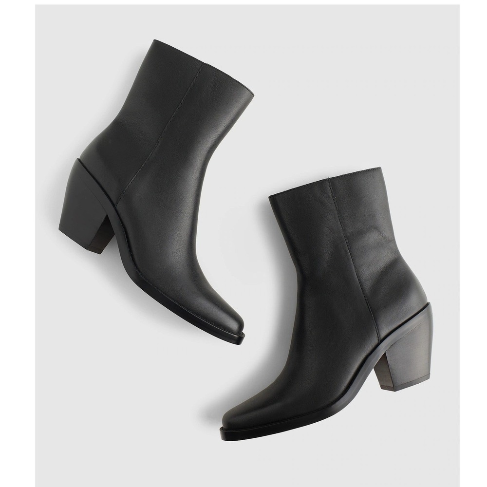 NEW Madewell Idris Side Zip Ankle Boot Women‎ Size 9 Black Leather Western OA517